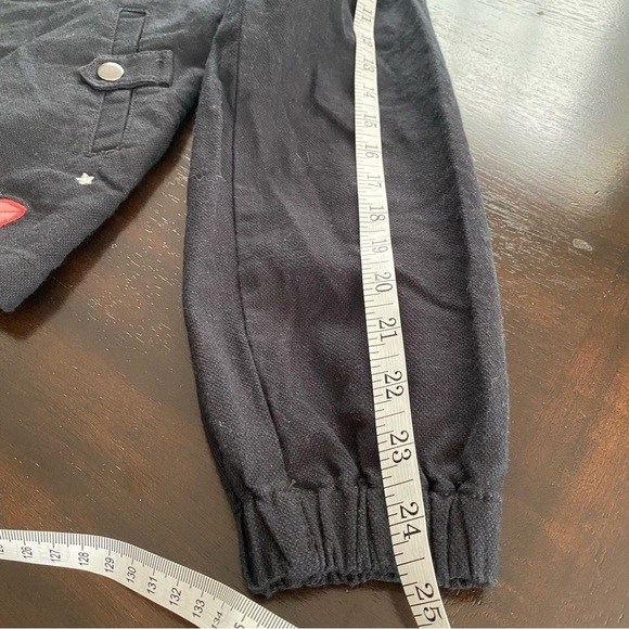 NWT Chaser vintage canvas Black military jacket w/patches Chill-out Feels Hart M - Picture 8 of 10